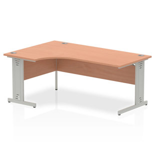 INBOX ZERO Impulse L-Shaped Metal Base Computer Desk