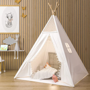 C&G OUTDOORS Unique Play Tent 4' x 4' Indoor Canvas Pop-Up Play Tent