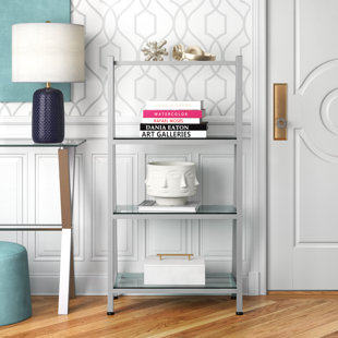 ETTA AVENUE™ TEEN Victoria 3 Shelf 45.5"H Glass Bookcase with Metal Frame