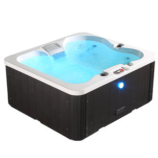 Canadian Spa Co 120 Volt 4 Person - Person 15 - Jet Acrylic Rectangle Plug And Play Hot Tub with Ozonator in Black