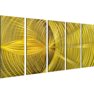 OMAX DECOR Golden Hypnotic Sphere Wall Décor Set (Set of 5)