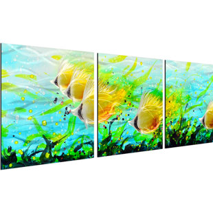 OMAX DECOR Aquatic Panoramic View Wall Décor Set (Set of 3)