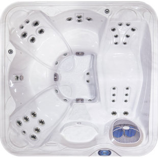 AquaRest Spas, Powered by Jacuzzi® Pumps 42 - Jet Arcrylic Square Plug and Play Hot Tub in Gray