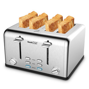 Lifease Geek Chef 4 Slice Stainless Steel Extra-wide Slot Toaster