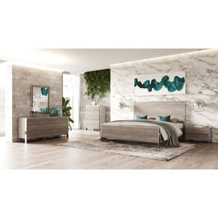 VIG FURNITURE Anie-Maurine 5 Piece Gray Bedroom Set