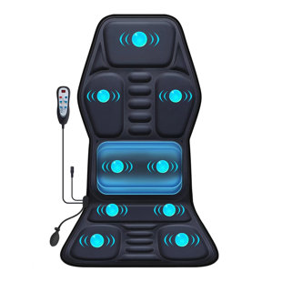 INBOX ZERO Hodess Premium Vibration Massage Chair Pad with Heat Function and Adjustable Lumbar Support