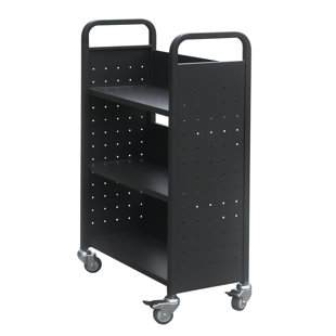 HANS&ALICE 3 Single-Sided Book Shelves Utility Cart