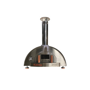WPPO LLC Karma 32" Stainless Steel Freestanding Wood-Fired Pizza Oven in Silver