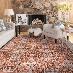 DECOMALL BAOLA Vintage Area Rugs Rust