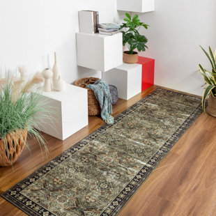 DECOMALL BAOLA Oriental Vintage Area Rug Olive/Black