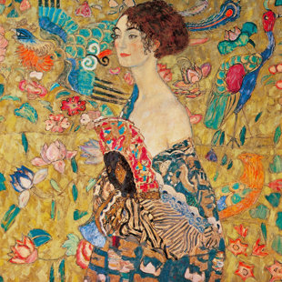 MARLOW HOME CO. Donna Con Ventaglio by Gustav Klimt - Wrapped Canvas Print