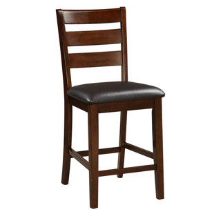 F&L HOMES STUDIO Evelynyyi Upholstered Ladder Back Side Chair in Espresso/Black (Set of 2)