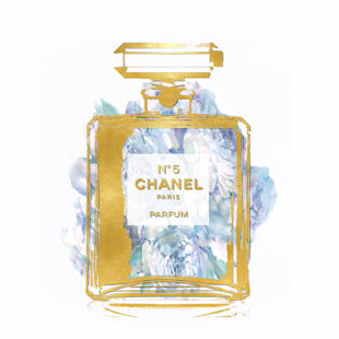 WALL ART PRODUCTION NETWORK Perfume With Aqua Flowers by Madeline Blake - Wrapped Canvas Print
