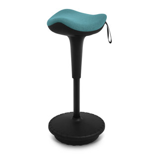 INBOX ZERO Adjustable Height Ergonomic Stool with Footring Pedestal Base