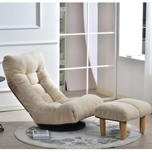 TRULE Tooley Upholstered Swivel Recliner with Ottoman