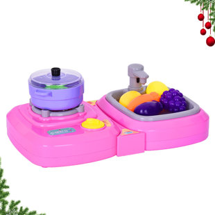 XSIX 2-In-1 Children's Foggy Kitchen (With Lights And Music) Children's Pretend Toys