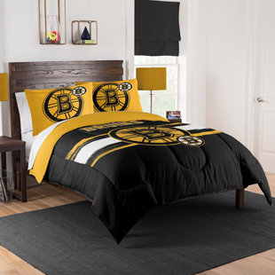 SWEET HOME COLLECTION NHL Boston Bruins Officially Licensed Comforter & Sham Set