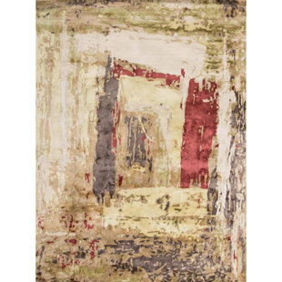 BOKARA RUG CO., INC. Rectangle Trenton Abstract Handmade Tufted Area Rug in Ivory/Red/Gray