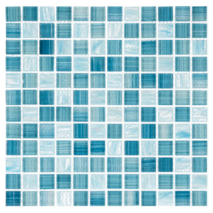 ANDOVA Oceanic Haitian 1" Glass Grid Mosaic Kitchen Backsplash, Bathroom, Shower, Pool, Wall and Floor Tile