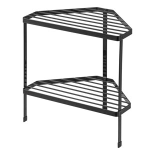 Tower Yamazaki Home Stove Top Rack Two Tier Corner Riser - Pot Holder Frying Pan Rest, Steel