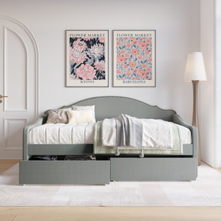 RED BARREL STUDIO® Caitronia Upholstered Daybed With Storage Drawers