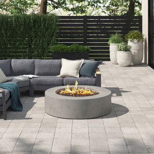 GREYLEIGH™ La Valle 43" Round Concrete Propane Fire Pit Table by Jensen Co.