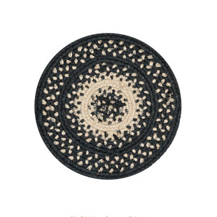 HOMESPICE DECOR Jute Braided Accessories Round 1 Piece Trivet (Set of 6)