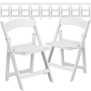 David Kids Resin Folding Event Chair with White Vinyl Padded Seat by Flash Furniture (Set of 11)