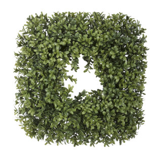 HOUSE OF SILK FLOWERS INC. Artificial Faux Boxwood 14'' Wreath (Set of 2)