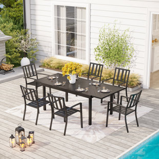 ALPHAMARTS Rectangular 6 - Person Outdoor Dining Set