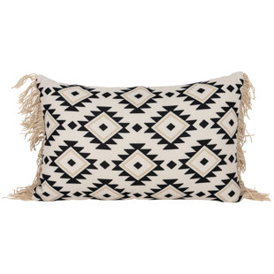 FORESIDE HOME & GARDEN Fringed Indoor/Outdoor Throw Pillow