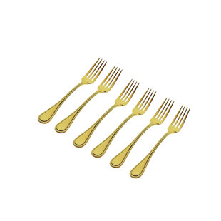 WAYFAIR SAMPLES Pearl 18/0 Stainless Steel Gold Dinner Forks Set Of 6