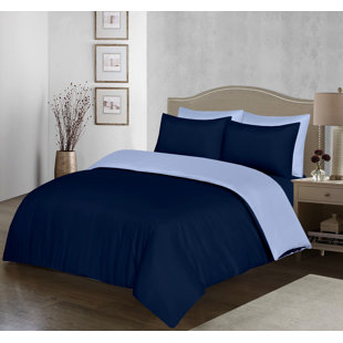 EBERN DESIGNS My Home Store Fridi Microfiber Reversible Duvet Cover Set Easy Care Non Iron Bedding Sets