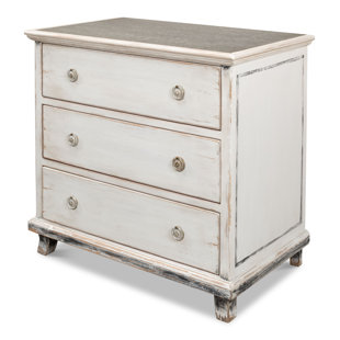 SARREID LTD Charming Continent Painted 3 Drawer Bachelor's Chest