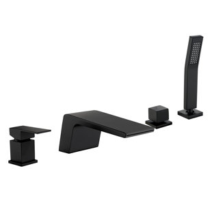 AWZTOO 1 Handle Deck Roman Tub Faucet with Diverter
