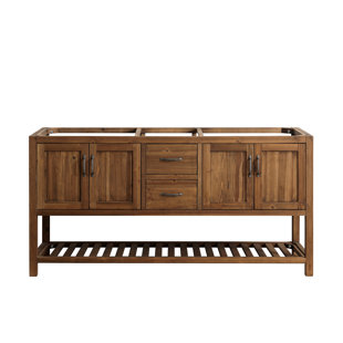 MILLWOOD PINES Dallan 71" Double Bathroom Vanity Base Only in Walnut