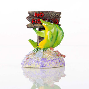 BERGAN PET PRODUCTS Decorative No Fishing Sign Aquarium Sculpture