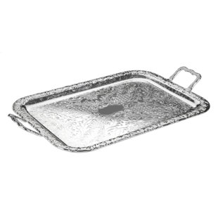 CORBELL SILVER COMPANY Queen Anne Silver Plated Decorative Tray with Handles