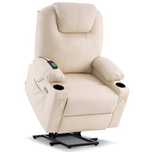 NEWACME LLC 22.8" Wide Dual Motor Power Recliner Lift Chair with Massage and Heat, Infinite Position, Faux Leather