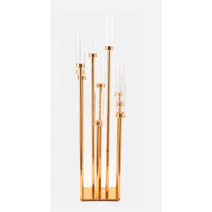 LE PRISE™ Millsaps 10 Arms Metal Candalebra Wedding Centerpiece for Flower Arrangements on Wedding Table