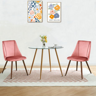 GEORGE OLIVER Jabrina 3 - Piece Glass Top Dining Set