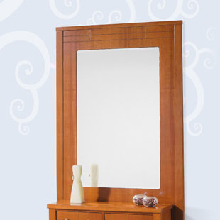 ROSALIND WHEELER Louann Rectangle Wood Wall Mirror