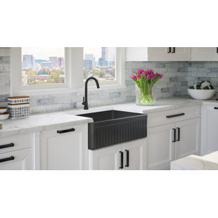 FOSSIL BLU Luxury Solid Fireclay Farmhouse Sink