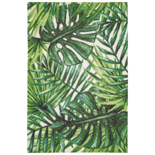DECOMALL Sunshine Tropical Plants Outdoor Rugs Green