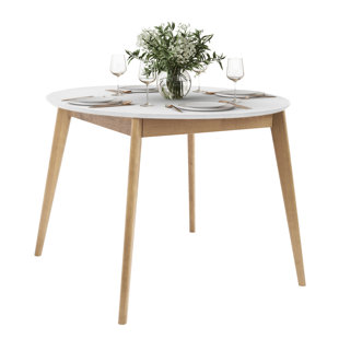 DAIVA CASA Orion 45-inch Round Dining Table / True Scandinavian Contemporary from Solid Baltic Birch Wood.