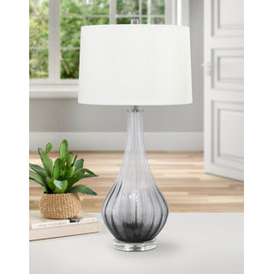 MEDALLION LIGHTING Gelo 31" Smoke and Frosted Glass Table Lamp (Set of 2)