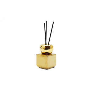 VIVIENCE 2" Square Diffuser with 3 Reeds, "Iris & Rose"