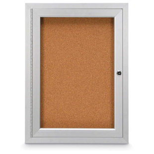 UNITED VISUAL PRODUCTS Wall Mounted Cork Framed Bulletin Board