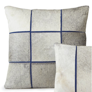 FIBRE BY AUSKIN Geometric Cowhide Throw Pillow