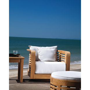 OASIQ Hamilton Teak Swivel Patio Armchair with Cushions